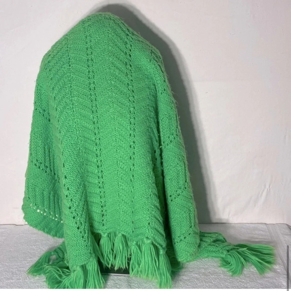 Vintage Handmade Crochet Green  Afghan Throw Blanket - Picture 7 of 10